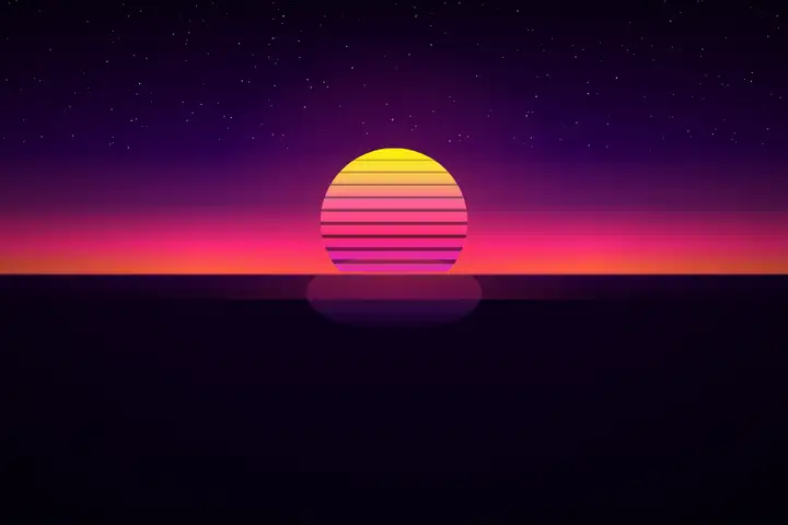 qwen3.7-plus — Synthwave sunset